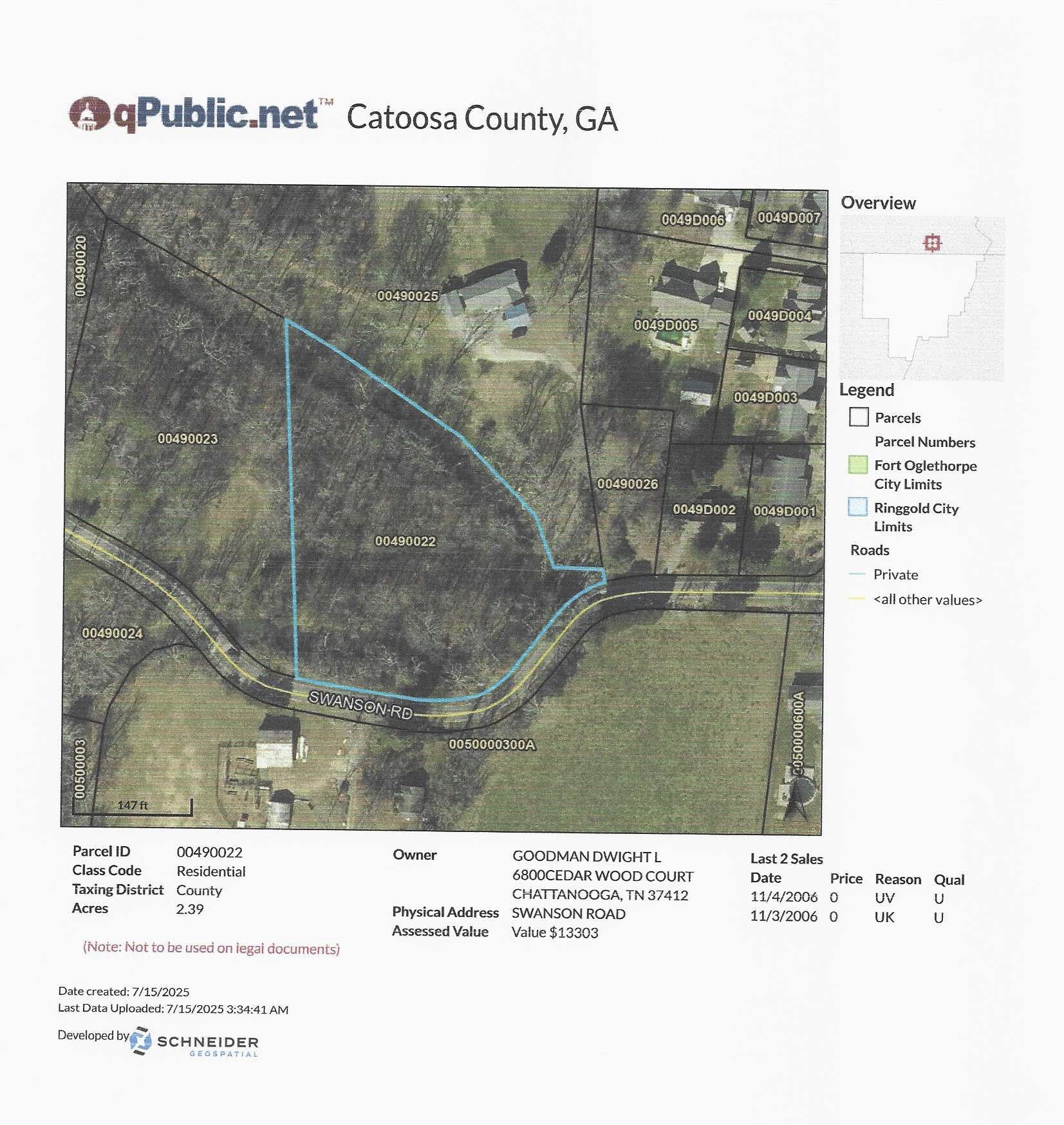 Swanson Road - Catoosa County, GA